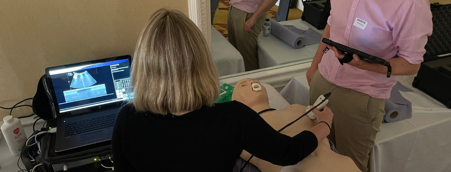 A woman reviewing an ultrasound scan