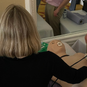 A woman reviewing an ultrasound scan