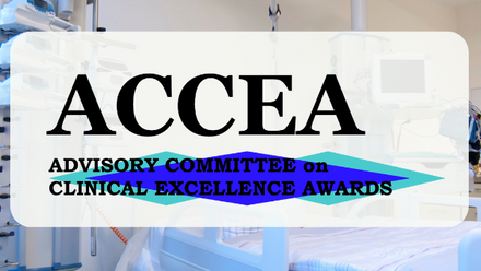 A photo of a hospital bed overlayed with the logo of the ACCEA.