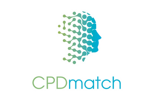 The green and blue logo for CPDmatch