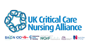 Logo for the UK Critical Care Nursing Alliance, including logos for the RCN, BACCN, CC3N, NOrF, ICS & PCCS