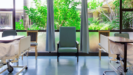 An empty hospital room